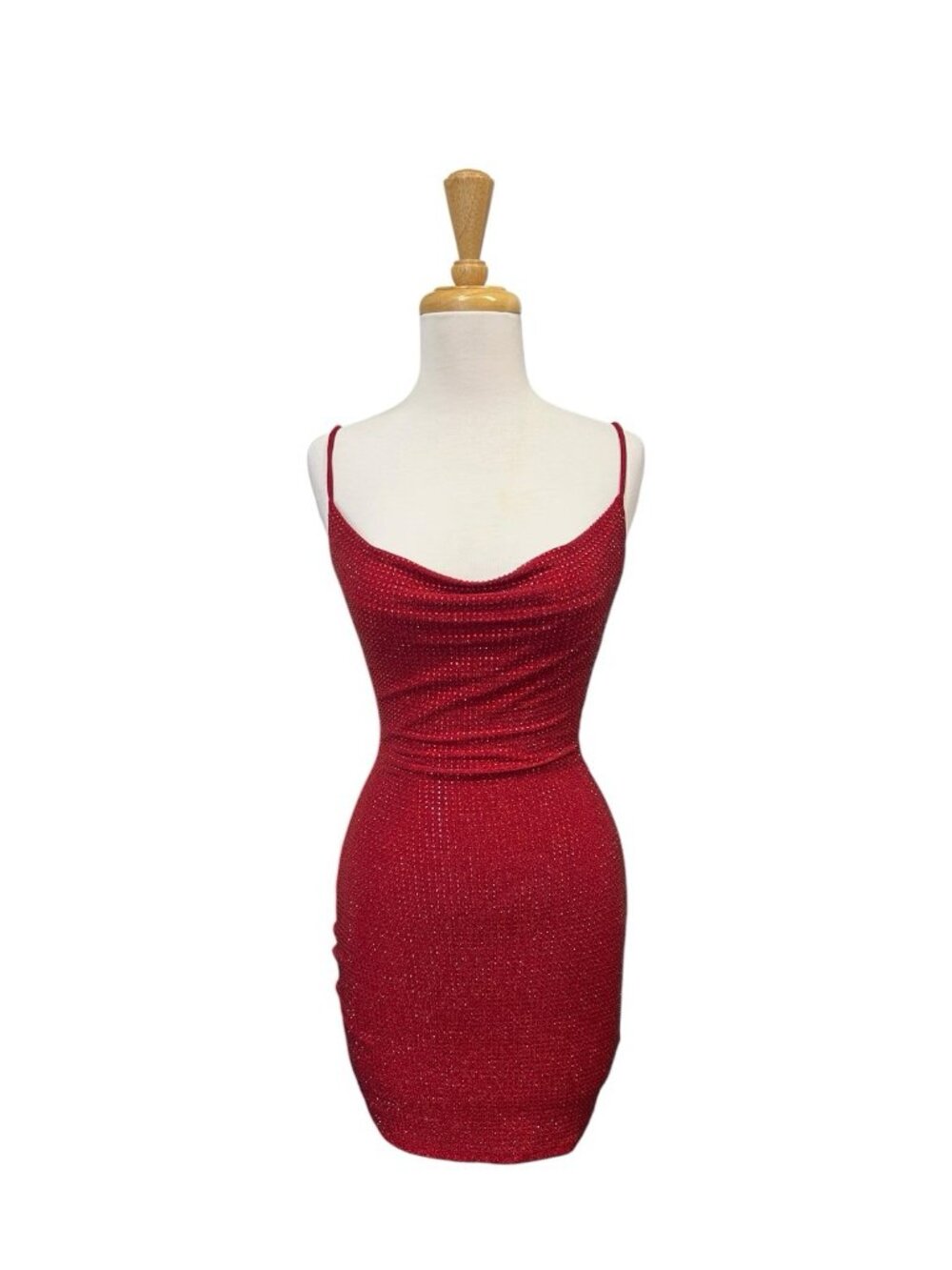 Windsor Paige Rhinestone Formal Bodycon Mini Dress Size S Small Red